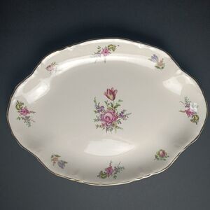 Vintage Household Institute Priscilla Patterns Floral Design Collectible Platter